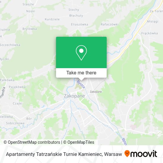 Apartamenty Tatrzańskie Turnie Kamieniec map