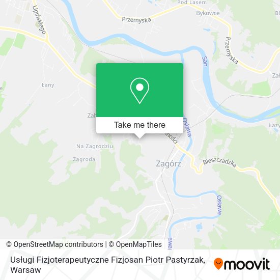 Usługi Fizjoterapeutyczne Fizjosan Piotr Pastyrzak map