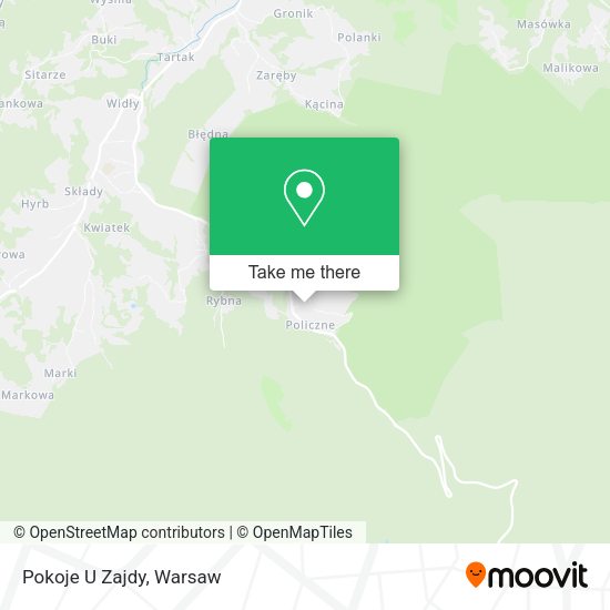 Pokoje U Zajdy map