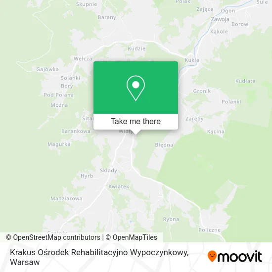Карта Krakus Ośrodek Rehabilitacyjno Wypoczynkowy