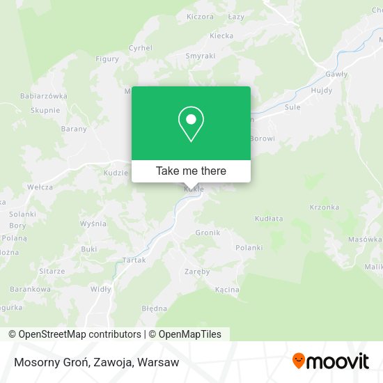 Mosorny Groń, Zawoja map