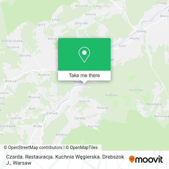 Czarda. Restauracja. Kuchnia Węgierska. Drebszok J. map