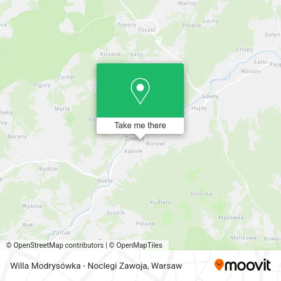 Карта Willa Modrysówka - Noclegi Zawoja