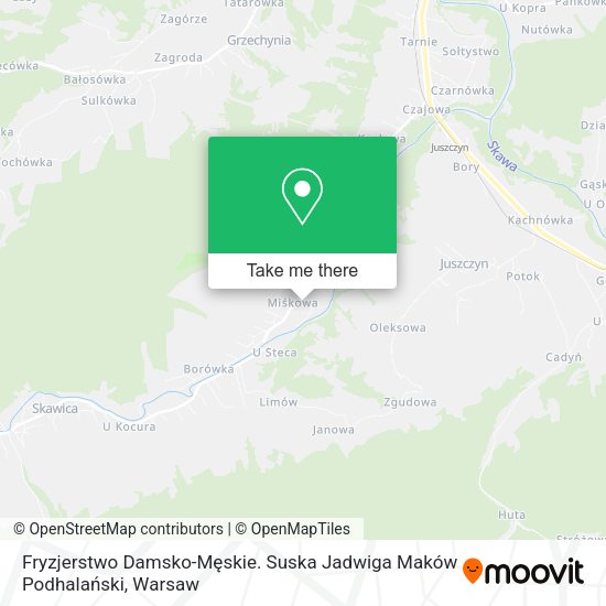 Fryzjerstwo Damsko-Męskie. Suska Jadwiga Maków Podhalański map