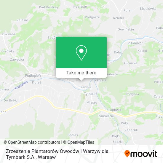 Zrzeszenie Plantatorów Owoców i Warzyw dla Tymbark S.A. map