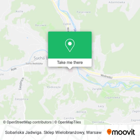 Sobańska Jadwiga. Sklep Wielobranżowy map