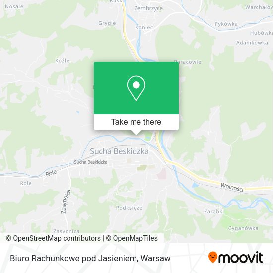 Biuro Rachunkowe pod Jasieniem map