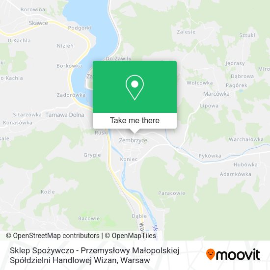 Sklep Spożywczo - Przemysłowy Małopolskiej Spółdzielni Handlowej Wizan map