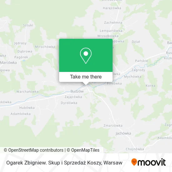 Карта Ogarek Zbigniew. Skup i Sprzedaż Koszy