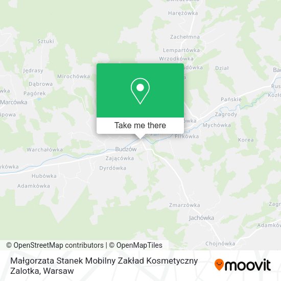 Małgorzata Stanek Mobilny Zakład Kosmetyczny Zalotka map