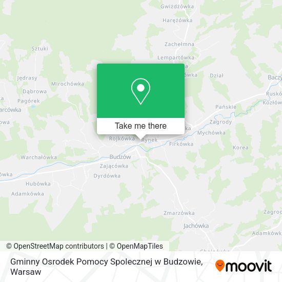 Gminny Osrodek Pomocy Spolecznej w Budzowie map