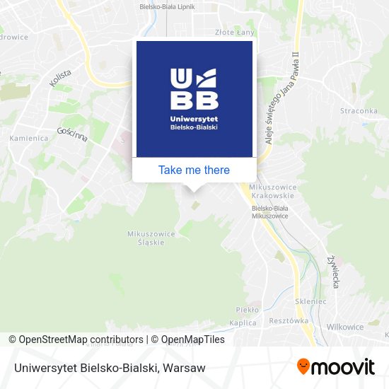 Uniwersytet Bielsko-Bialski map