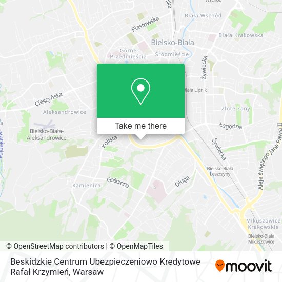 Beskidzkie Centrum Ubezpieczeniowo Kredytowe Rafał Krzymień map