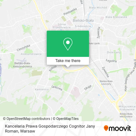Карта Kancelaria Prawa Gospodarczego Cognitor Jany Roman
