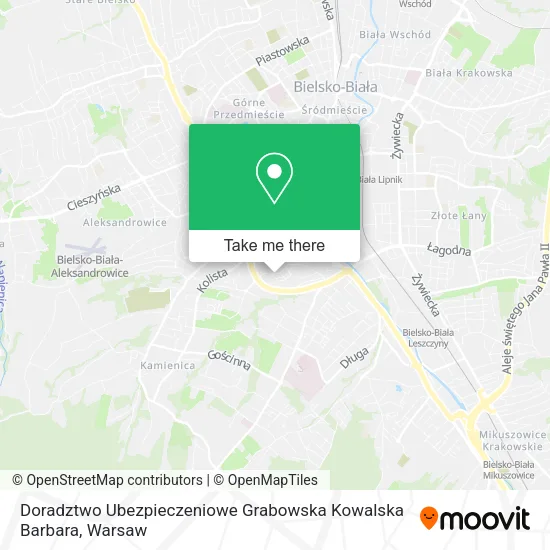 Карта Doradztwo Ubezpieczeniowe Grabowska Kowalska Barbara