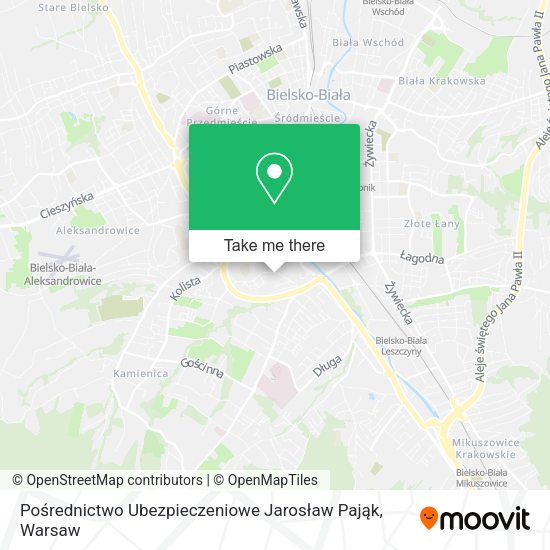 Pośrednictwo Ubezpieczeniowe Jarosław Pająk map