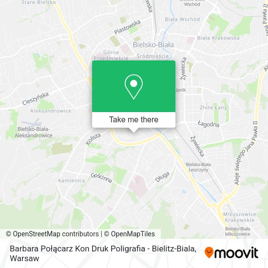 Barbara Połącarz Kon Druk Poligrafia - Bielitz-Biala map