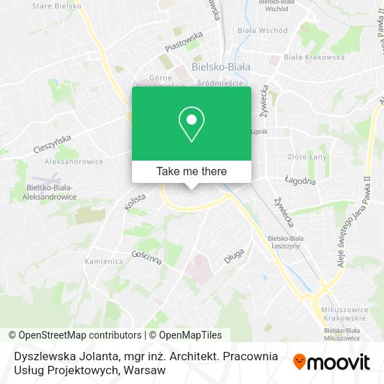 Dyszlewska Jolanta, mgr inż. Architekt. Pracownia Usług Projektowych map