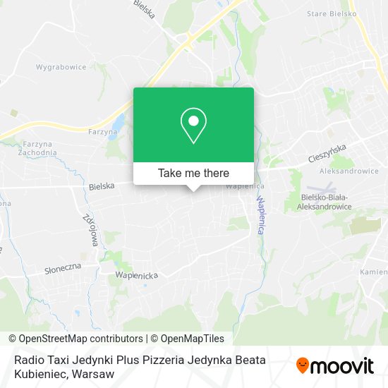 Карта Radio Taxi Jedynki Plus Pizzeria Jedynka Beata Kubieniec