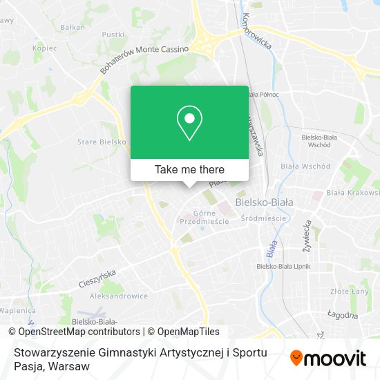 Stowarzyszenie Gimnastyki Artystycznej i Sportu Pasja map