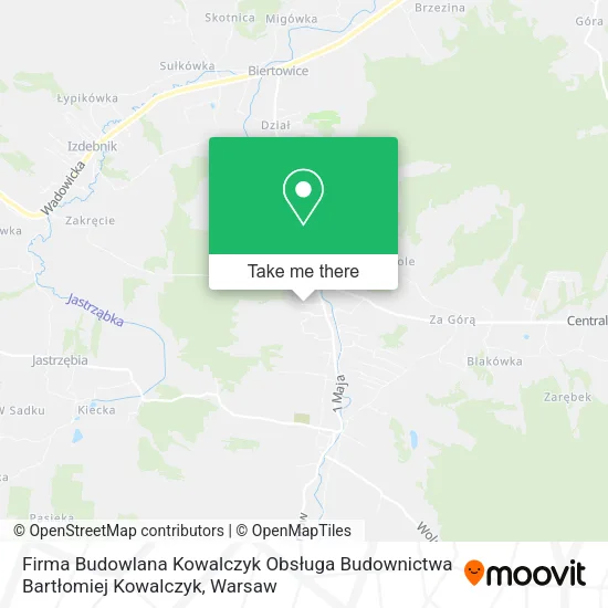 Карта Firma Budowlana Kowalczyk Obsługa Budownictwa Bartłomiej Kowalczyk