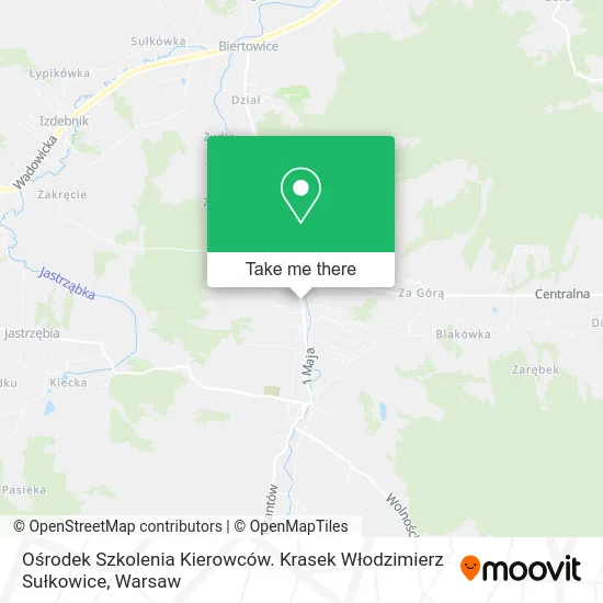 Карта Ośrodek Szkolenia Kierowców. Krasek Włodzimierz Sułkowice