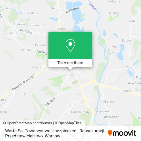 Warta Sa. Towarzystwo Ubezpieczeń i Reasekuracji. Przedstawicielstwo map