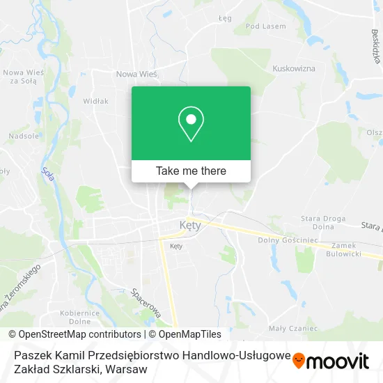 Карта Paszek Kamil Przedsiębiorstwo Handlowo-Usługowe Zakład Szklarski