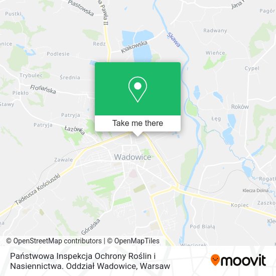 Państwowa Inspekcja Ochrony Roślin i Nasiennictwa. Oddział Wadowice map