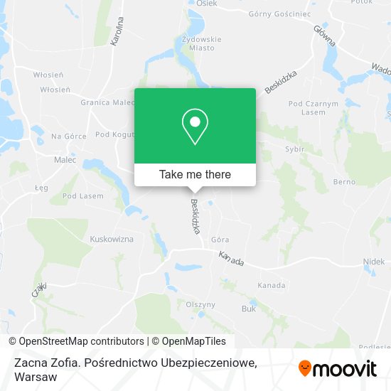 Zacna Zofia. Pośrednictwo Ubezpieczeniowe map