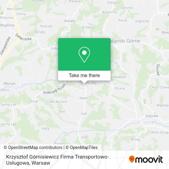 Krzysztof Górnisiewicz Firma Transportowo-Usługowa map