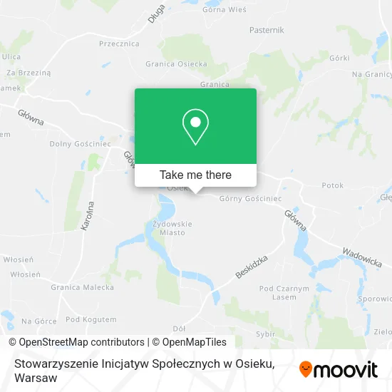 Карта Stowarzyszenie Inicjatyw Społecznych w Osieku