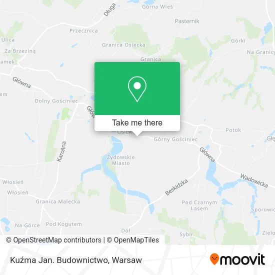 Карта Kuźma Jan. Budownictwo