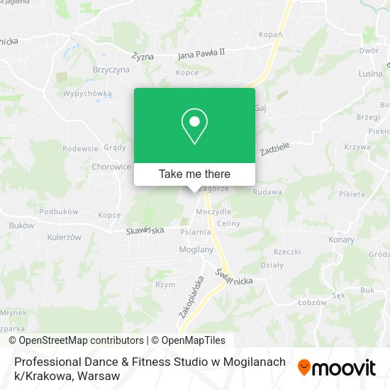 Professional Dance & Fitness Studio w Mogilanach k / Krakowa map