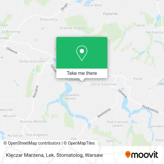 Карта Klęczar Marzena, Lek. Stomatolog