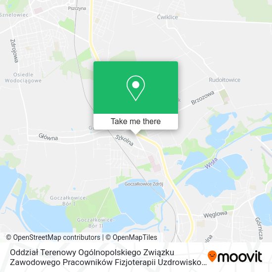 Oddział Terenowy Ogólnopolskiego Związku Zawodowego Pracowników Fizjoterapii Uzdrowisko Goczałkowic map