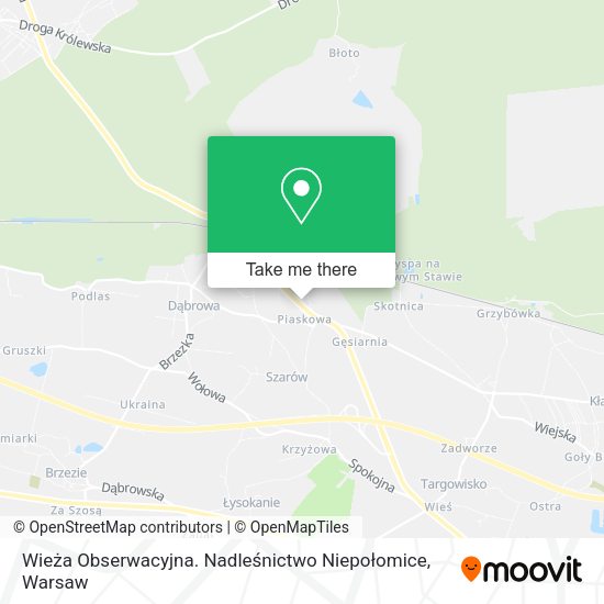 Wieża Obserwacyjna. Nadleśnictwo Niepołomice map