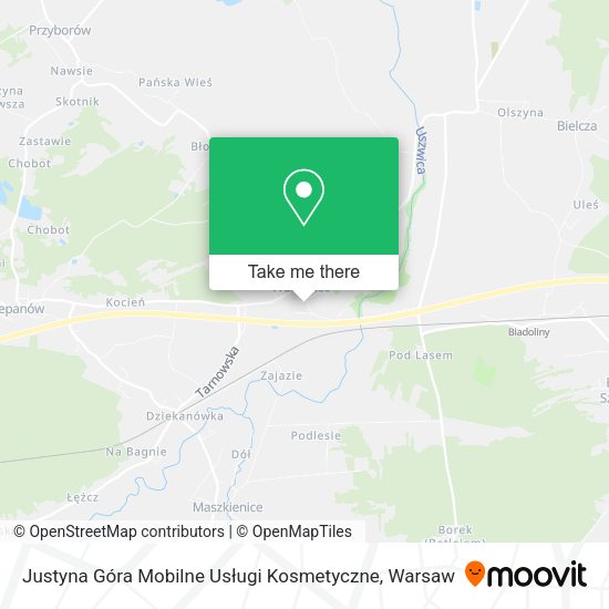 Justyna Góra Mobilne Usługi Kosmetyczne map