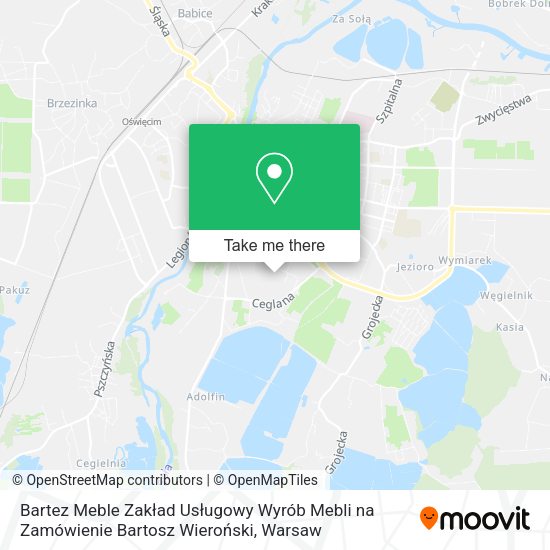 Карта Bartez Meble Zakład Usługowy Wyrób Mebli na Zamówienie Bartosz Wieroński