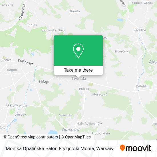 Monika Opalińska Salon Fryzjerski Monia map