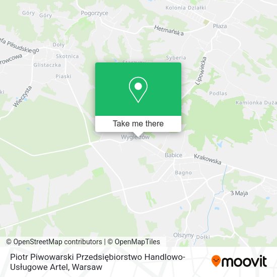 Piotr Piwowarski Przedsiębiorstwo Handlowo-Usługowe Artel map