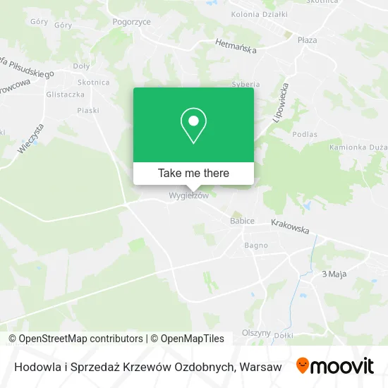 Карта Hodowla i Sprzedaż Krzewów Ozdobnych