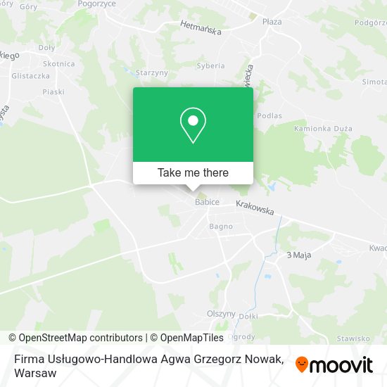 Firma Usługowo-Handlowa Agwa Grzegorz Nowak map