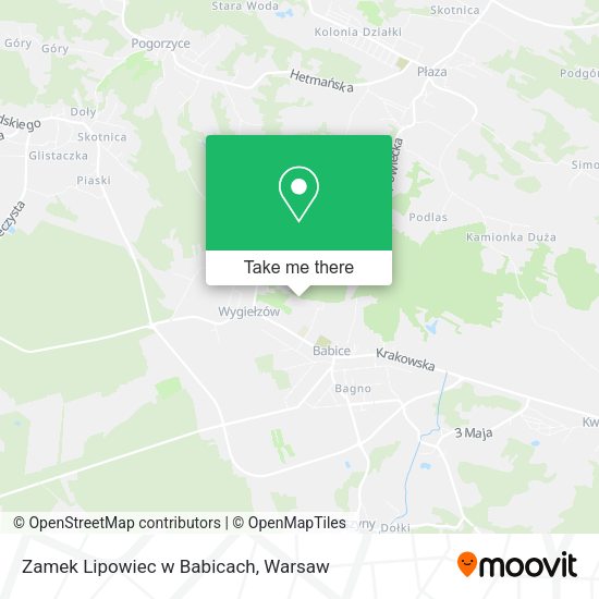 Zamek Lipowiec w Babicach map