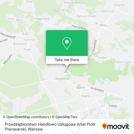 Карта Przedsiębiorstwo Handlowo Usługowe Artel Piotr Piwowarski