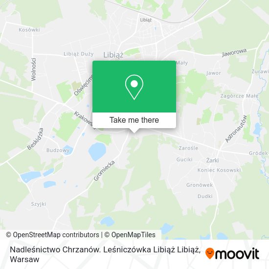 Nadleśnictwo Chrzanów. Leśniczówka Libiąż Libiąż map