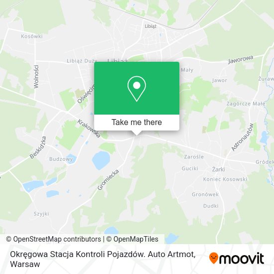 Okręgowa Stacja Kontroli Pojazdów. Auto Artmot map