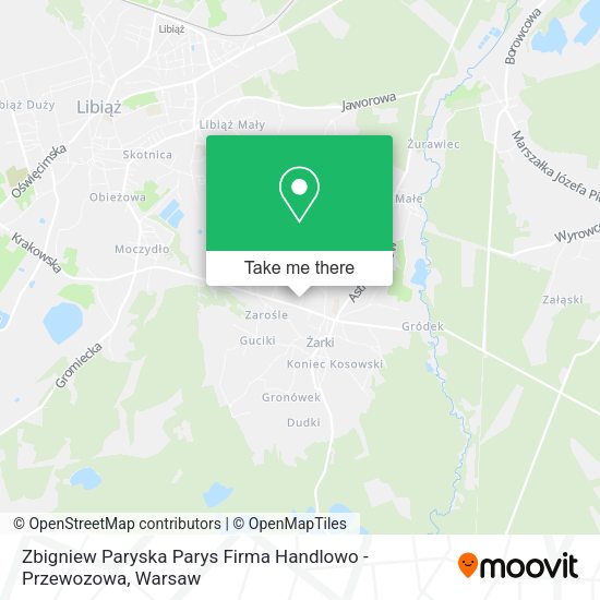 Zbigniew Paryska Parys Firma Handlowo - Przewozowa map