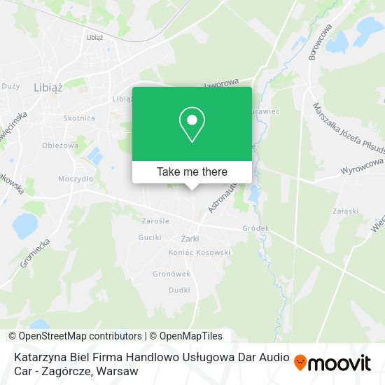 Katarzyna Biel Firma Handlowo Usługowa Dar Audio Car - Zagórcze map