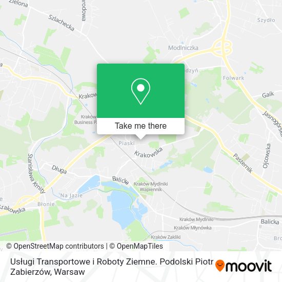 Usługi Transportowe i Roboty Ziemne. Podolski Piotr Zabierzów map